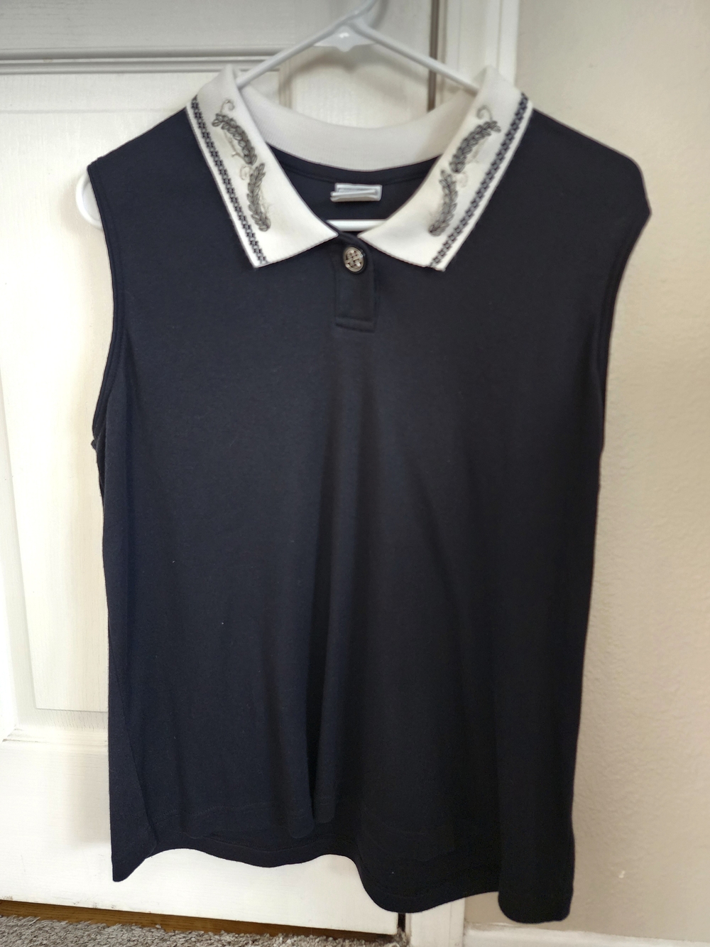 Vintage Natty XL Sleeveless Golf Polo Embroidered Collar Made USA